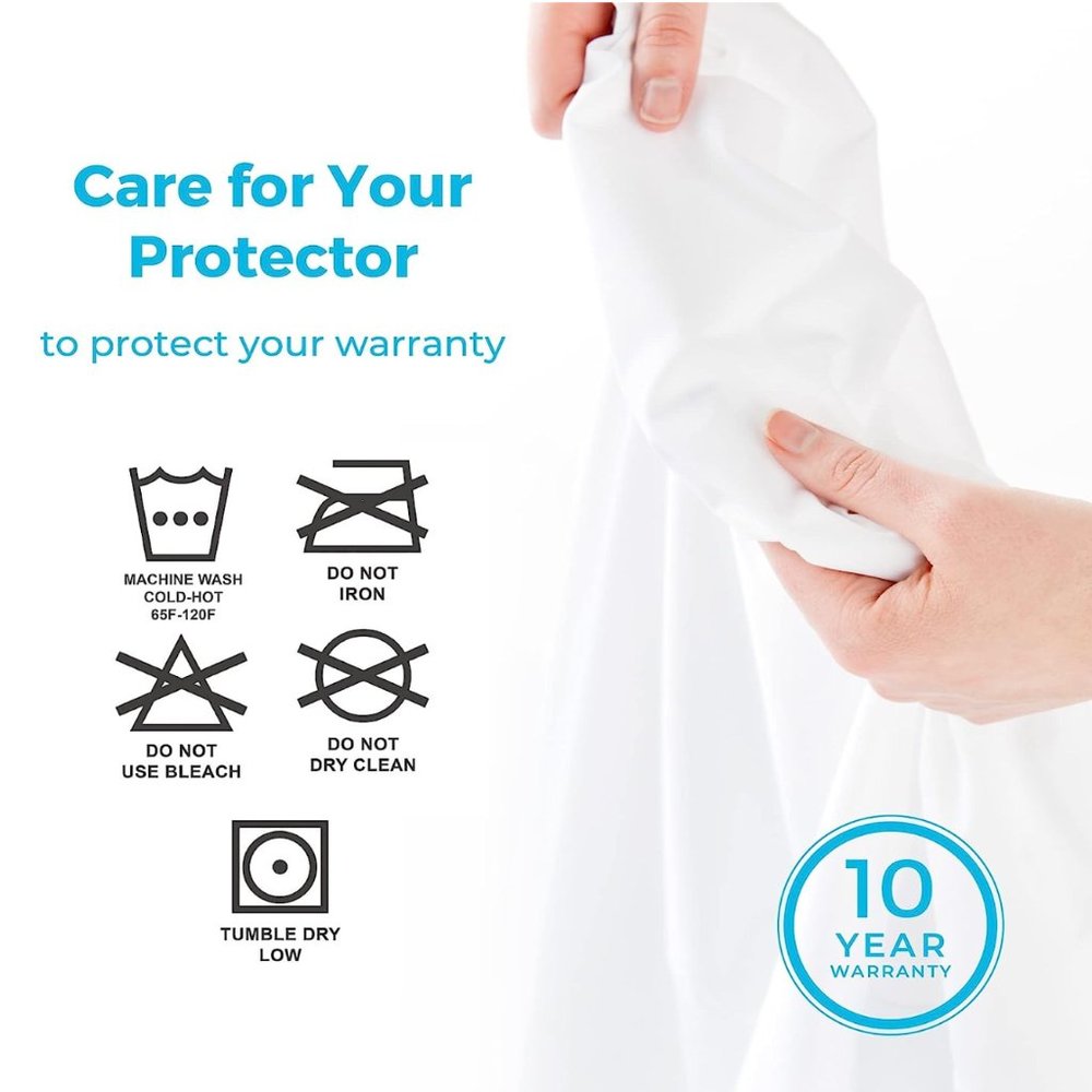 Waterproof Smooth Top Premium Full Mattress Protector Breathable &Hypoallergenic - Picture 5 of 7